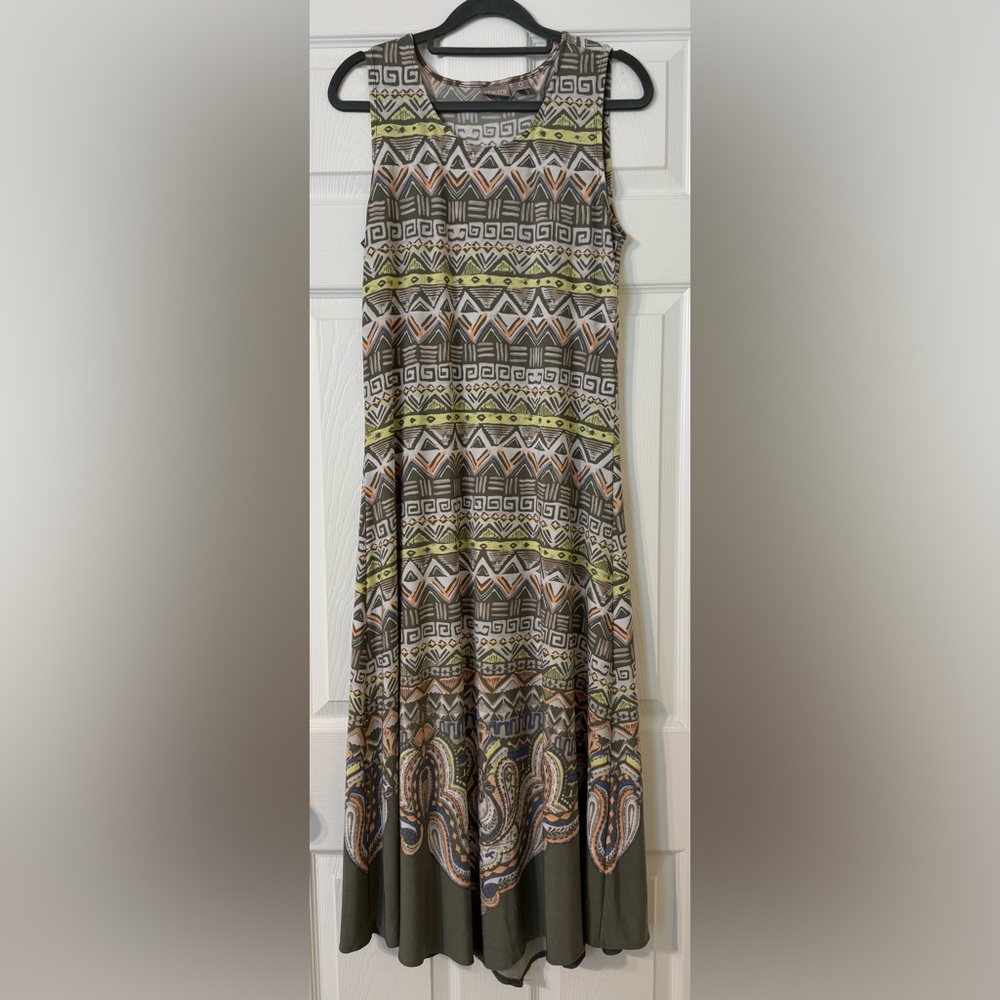 Chico's Colorful Printed Sleeveless Maxi Dress